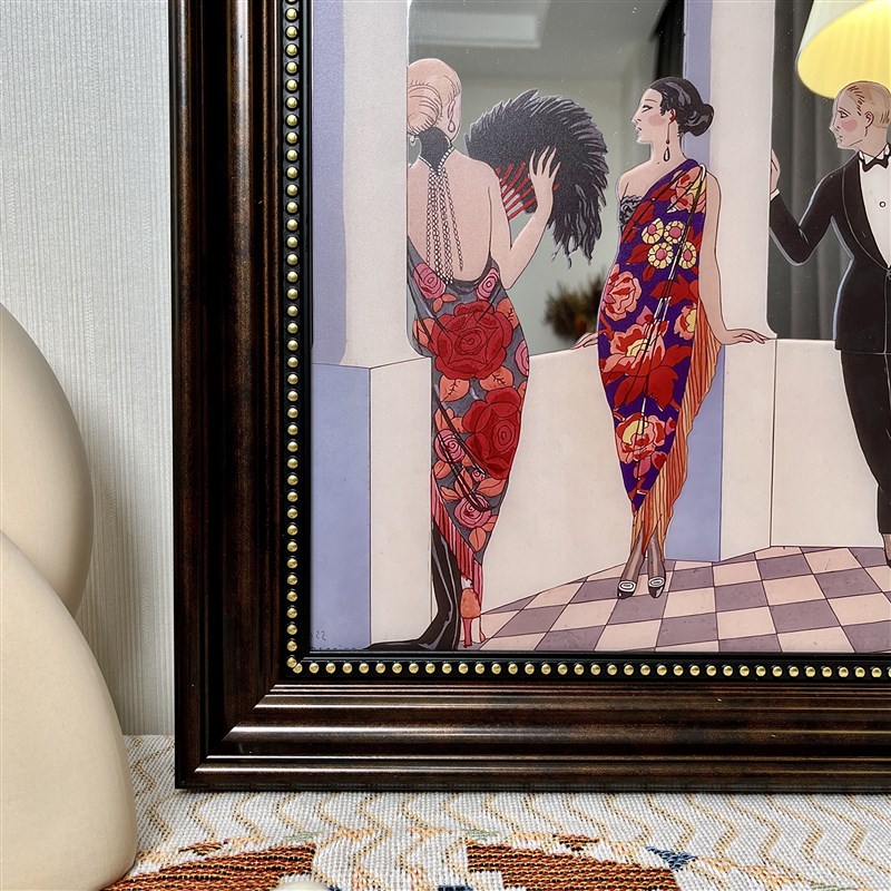 【镜面画】欧式文艺复古镜子画创意小众摆件服装店咖啡厅玄关挂画