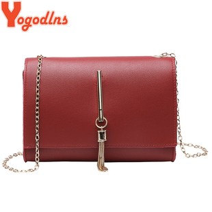 Yogodlns Metal Tassel Fashion Chain Purse For Women Shoulde