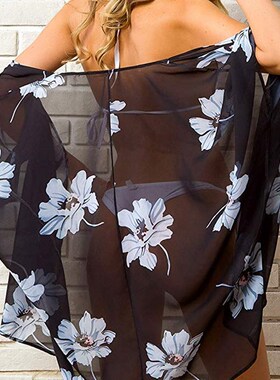 2020 Summer Women Chiffon Floral Kimono Beach Cardigan Sheer
