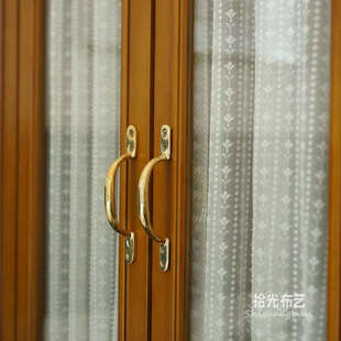 复古玻璃绷纱帘推拉移门柜门帘遮挡窗纱厨房柜子粘贴轻奢书柜窗帘