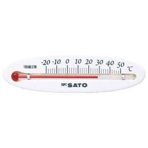 日本进口SATO佐藤1034-00迷你温度计卧式白色的