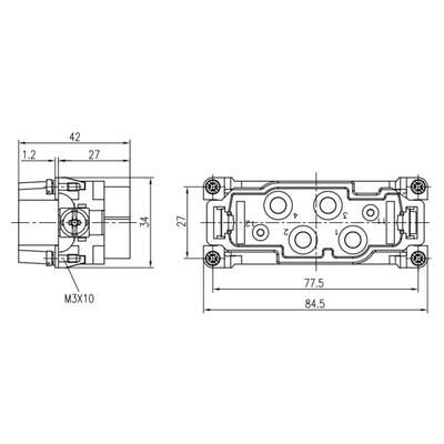 EVEL威弗HK-004/0-M3接00471451头4针TEO公螺钉接线W插芯连器