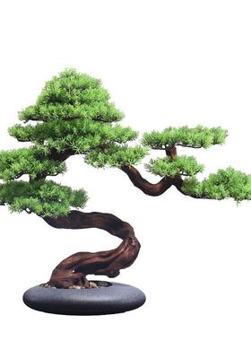 仿饰真迎客松办实木绿植盆景MP00323客厅新中玄关式公室桌面家装