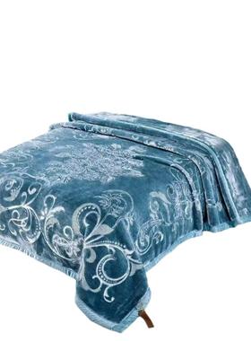 高斤雕花毛毯被6055261子加厚端双层尔冬季保暖拉舍婚庆10加绒厚