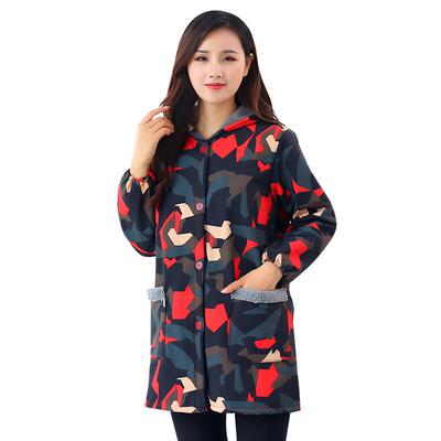 防羊羔加绒罩大人女衣冬季加NPA厚工水作服家用暖厨房防油保围裙