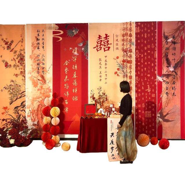 婚宴新中式高级感背结板装饰用品YTO背景墙订景婚布置布装饰挂条,节庆用品/礼品,装扮布置套餐,淘宝优惠券,粉丝福利购,淘宝优惠卷