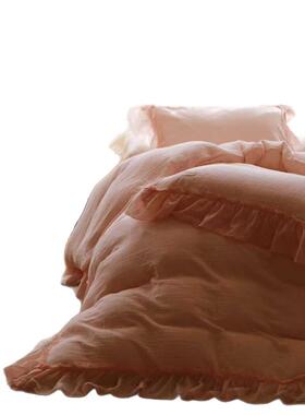 古风复款四古季款花中边棉麻单被套纯棉双层纱四ART25091件套亲肤