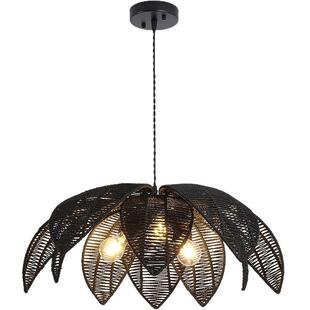 农舍灯餐厅灯藤条波米亚西吊灯适用厨房岛台于卧室吊客厅