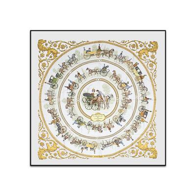 轻美式奢丝巾图案挂玄关装饰现画代客厅沙发背画景墙画LTJ卧室床