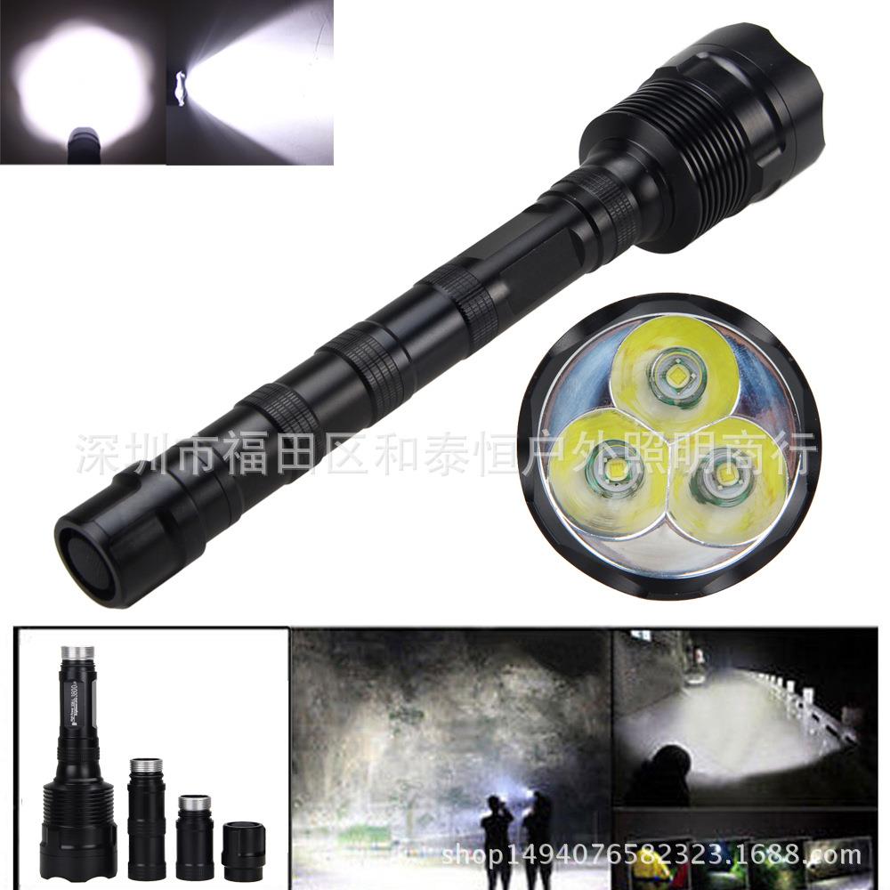 强光T6手电筒强光充电远射户外LED大功率手电野营户外手电3-18灯