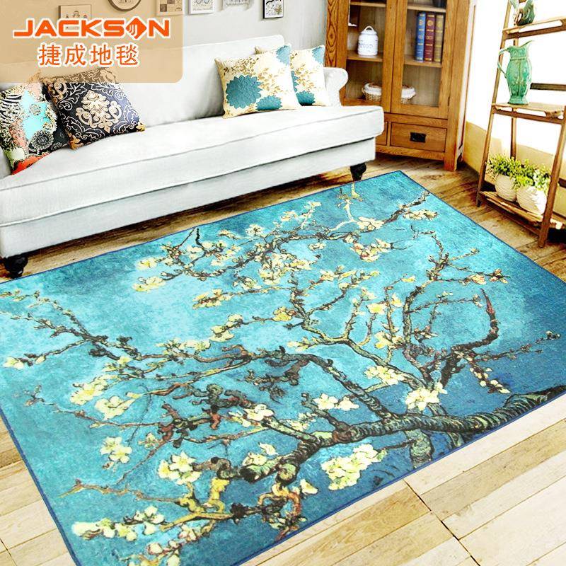 捷成地毯地垫子客厅卧室家居毯欧式书房茶几垫梵高抽象