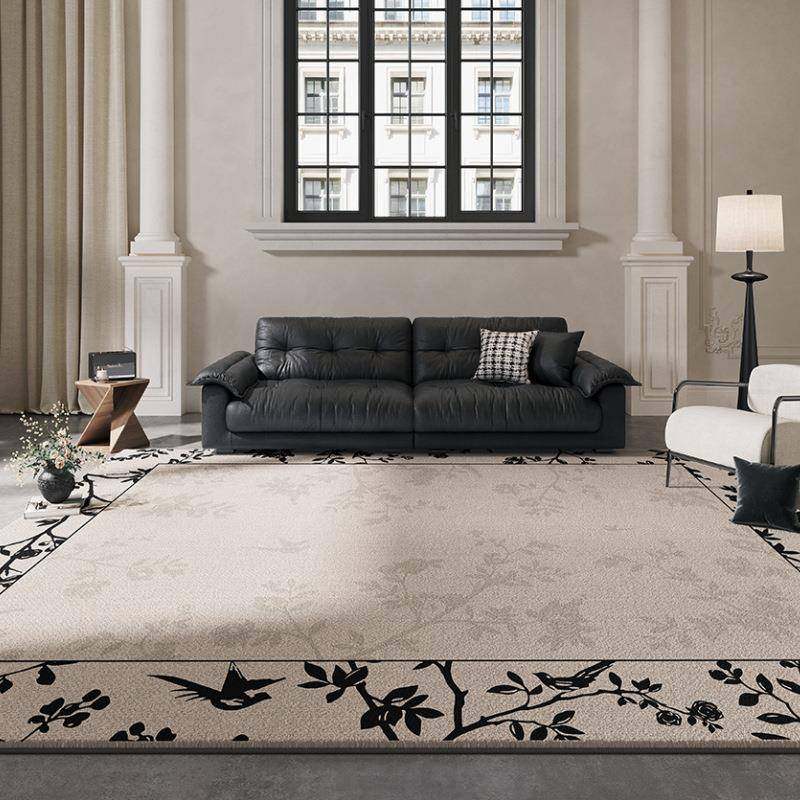 法式轻奢仿羊绒客厅地毯耐脏易打理防滑毯家用卧室床边毯茶几毯