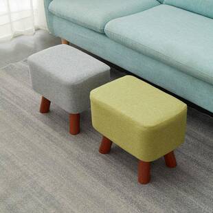 试衣间凳子布艺门口换鞋 凳长方形创意小凳子垫脚沙发凳实木长凳