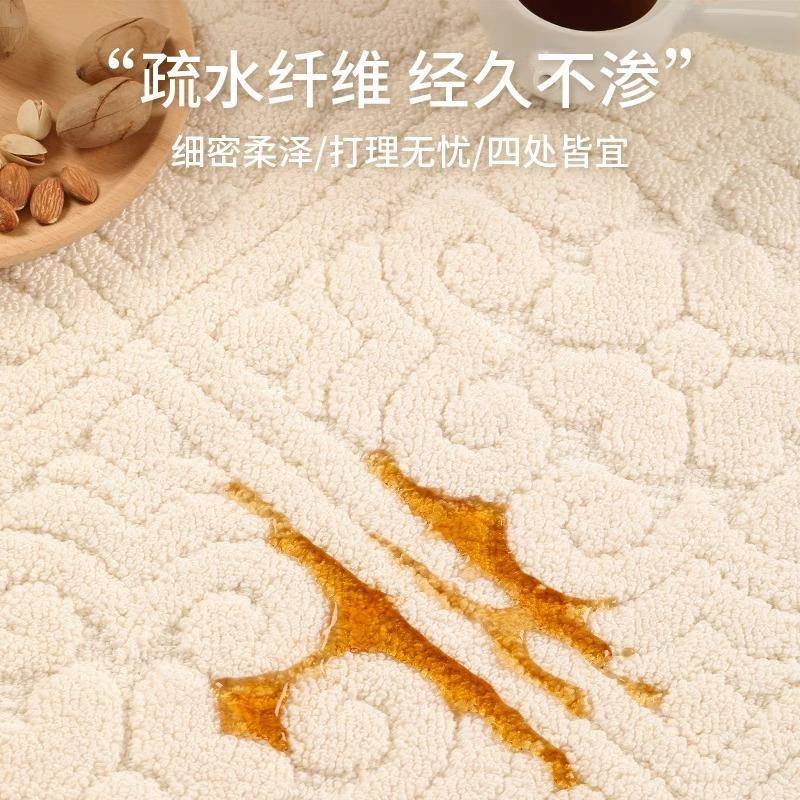 地毯客厅防水防污免洗可擦奶油风茶几毯卧室地垫轻奢高级感大面积