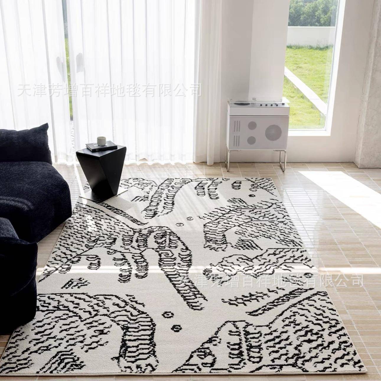 东方藏虎复古风地毯客厅防水防污高级感高轻奢法式中古卧室床边毯