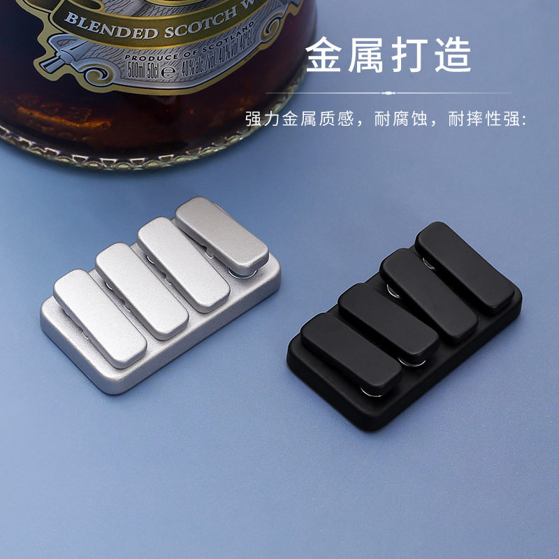 锌合金EDC迷你钢琴键按压跷跷板金属方块推牌啪啪币