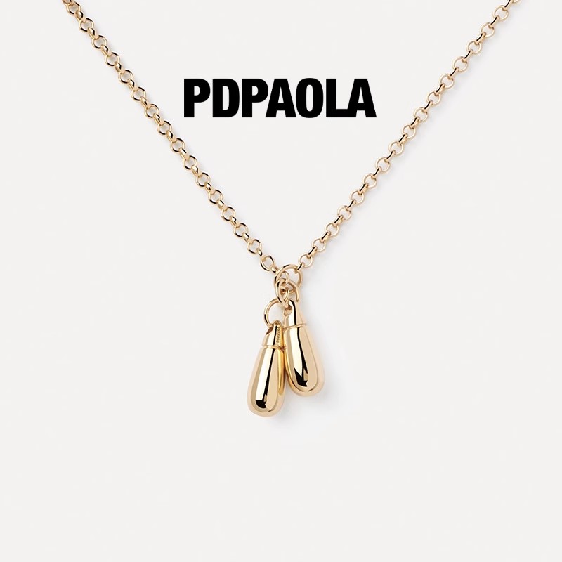 pdpaola银镀18k金水滴弹簧男女图片