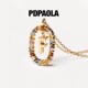 明星同款 PDPAOLA星座字母项链女轻奢小众百搭彩宝锁骨链新年礼物