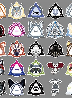 50张新款therian涂鸦贴纸个性跨境创意装饰手机行李箱笔记本贴纸