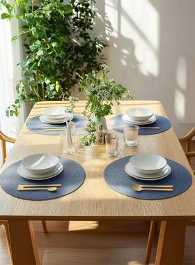 南美爆款现货款pp多色手工编织餐垫流行隔热垫装饰垫纯色餐垫