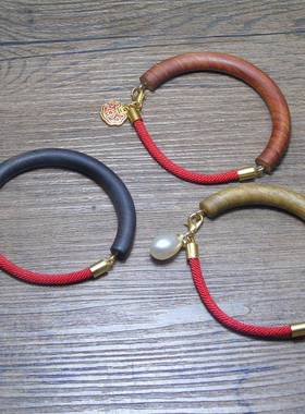 绿檀木手链民族风学生文玩设计手串链潮流饰品国风手工潮流国风