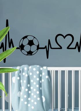奥弗新款CH82053 足球心电图墙贴跨境贴纸可移除墙贴可