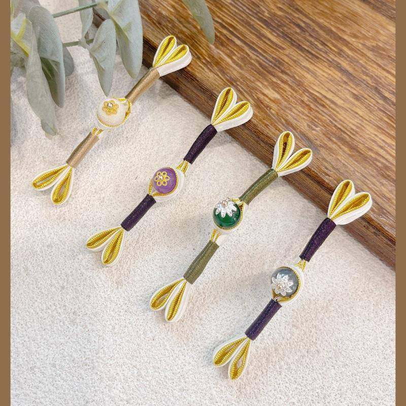 双色拼色燕尾扣钮扣金丝扣子配饰国风古风一字扣旗袍汉服礼盒配饰