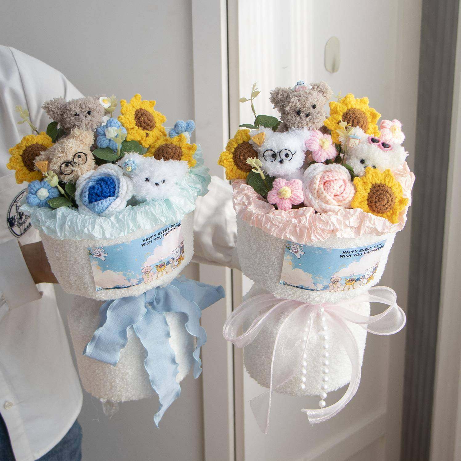 成品扭扭棒可爱手工小狗玩偶公仔花束520送闺蜜儿童女生生日礼物