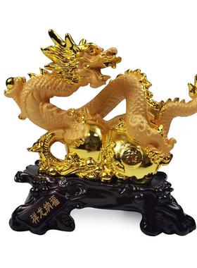 十二生肖龙摆件招财金龙工艺品电视柜客厅摆件家居饰品办公室摆设