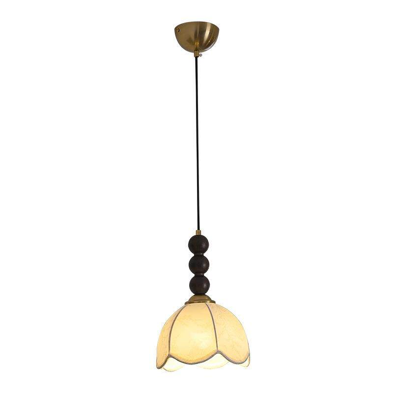 法式复古风餐厅吊灯诧寂中古布艺印花灯具美式高档餐桌饭厅吧台灯