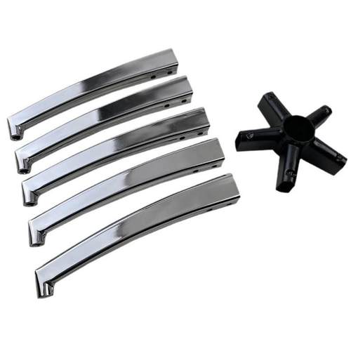 五金底座转椅脚办公椅配件五爪脚拆装电镀铝合金五星脚现货不锈钢