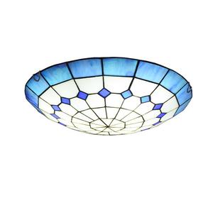地中海卧室吸顶灯小客厅阳台走廊儿童房灯蒂凡尼玻璃灯具led