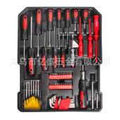 家用187件套筒小钟铝箱棘轮扳手五金机械装 配汽保拉杆箱工具铁盒