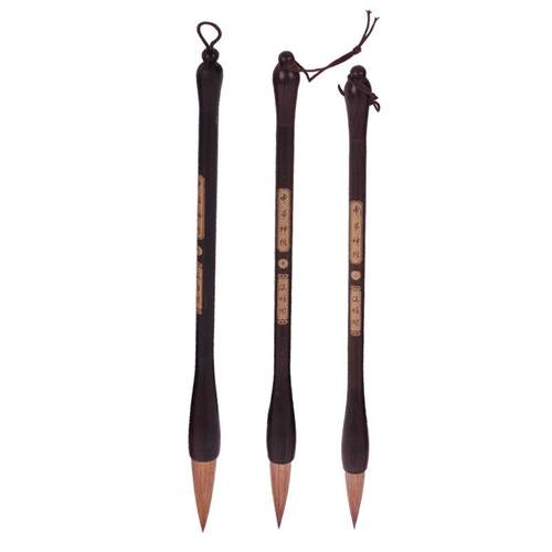 新款狼毫毛笔黑檀笔杆狼毫笔头文房四宝对联作画创作用笔礼品毛笔