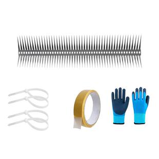 户外鸟类威慑钉套件多功能不锈钢鸟刺用于屋顶窗台、栅栏、围墙等