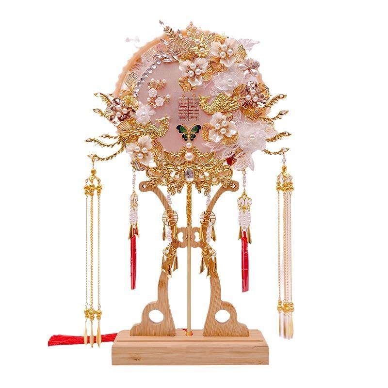 团扇新娘结婚diy材料包中式高级秀禾服重工双面双色手工喜扇,节庆用品/礼品,陪嫁用品套装,淘宝优惠券,粉丝福利购,淘宝优惠卷