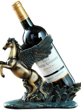 新款工艺现代简约飞马红酒架摆件欧式创意艺术品玄关酒柜装饰品