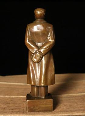 黄铜站像人物摆件毛爷爷雕像家居客厅办公室玄关工艺品摆件