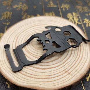 创意骷髅头工具EDC工具多功能扳手军刀卡织带扣背包夹开瓶器起子