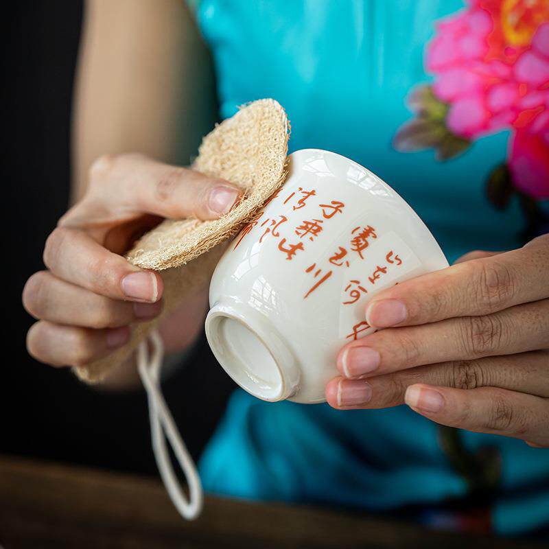 中式复古丝瓜络洗碗布厨房丝瓜刷擦碗洗杯布丝瓜杯刷茶刷扫茶笔