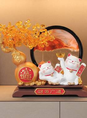 发财树葫芦流沙画招财猫摆件开业礼物店铺装饰品客厅乔迁新居礼物