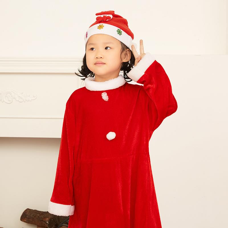 圣诞节儿童服装男女童演出服圣诞装扮圣诞老人套装幼儿园圣诞衣服