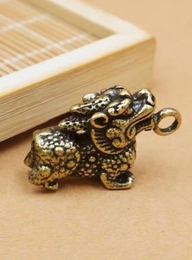 黄铜麒麟学生礼品钥匙扣动物挂件儿童男女汽车生肖包包挂饰钥匙链