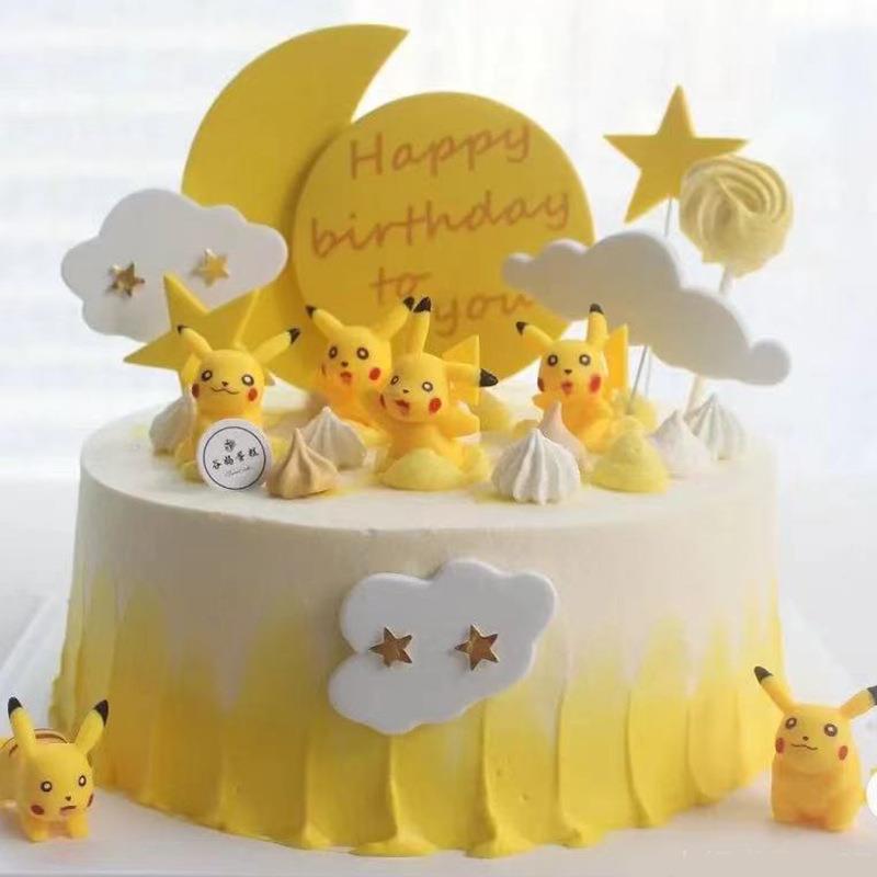 生日卡通宠物蛋糕摆件儿童甜品台蛋糕插件可爱动物蛋糕插牌
