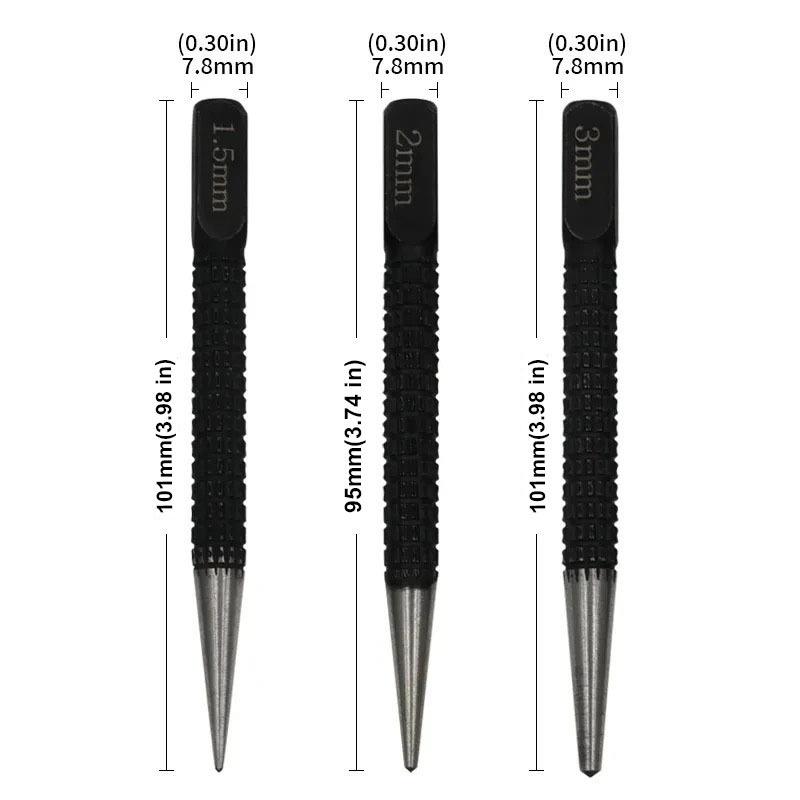 3件套黑色1.5/2/m钻孔定位器中心冲机械维修安装定位开孔工具