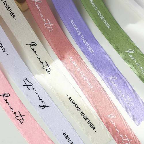新款罗曼蒂克英文棉丝带高品质花束织带棉带蝴蝶结鲜花包装材料批