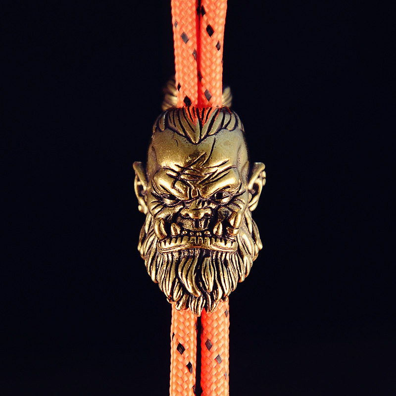 个性纯黄铜魔兽兽人刀坠EDC纯铜