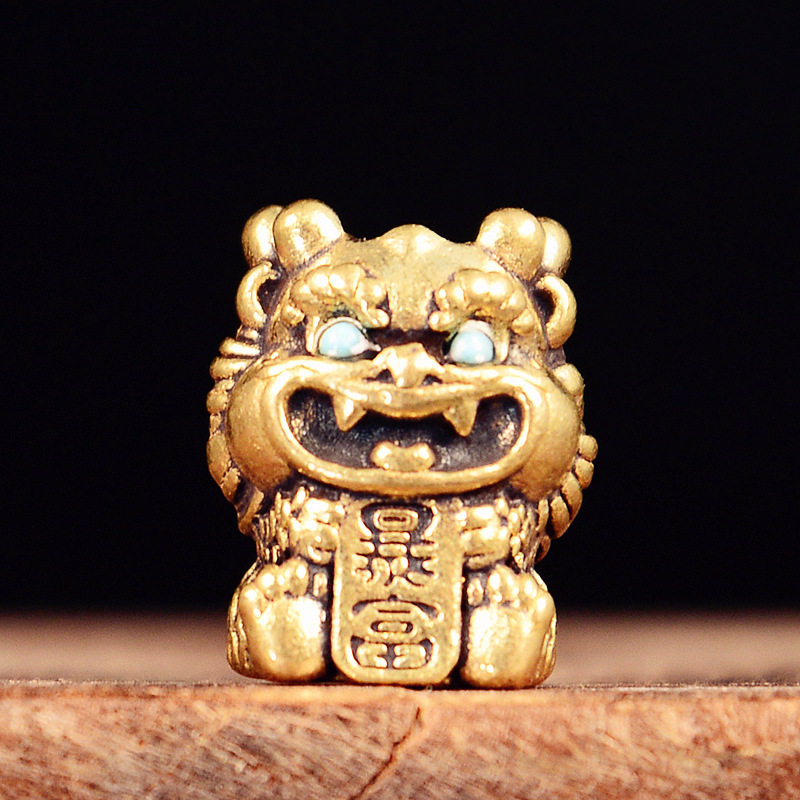 手工EDC暴富龙热卖钥匙扣挂件黄