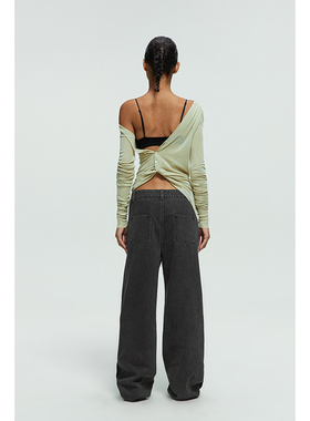 【年终巨惠 】handless inc | 露背镂空扭结长袖罩衫