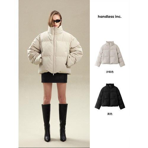 handless inc |立领挺括扑克羽绒服-90白鸭绒羽绒服